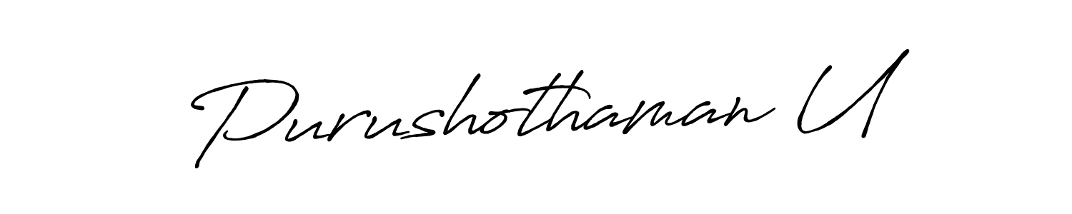 Create a beautiful signature design for name Purushothaman U. With this signature (Antro_Vectra_Bolder) fonts, you can make a handwritten signature for free. Purushothaman U signature style 7 images and pictures png