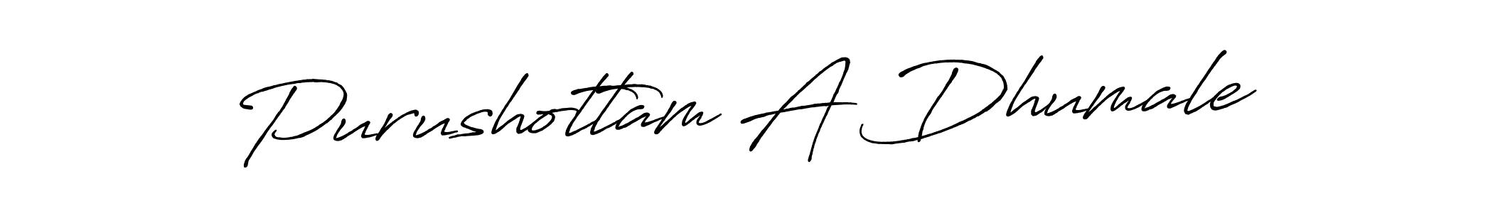 How to make Purushottam A Dhumale name signature. Use Antro_Vectra_Bolder style for creating short signs online. This is the latest handwritten sign. Purushottam A Dhumale signature style 7 images and pictures png