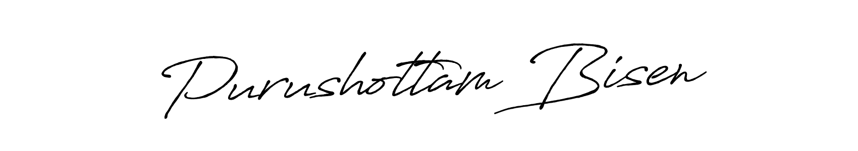 How to make Purushottam Bisen name signature. Use Antro_Vectra_Bolder style for creating short signs online. This is the latest handwritten sign. Purushottam Bisen signature style 7 images and pictures png