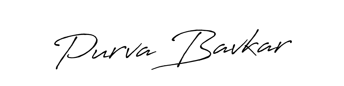 How to make Purva Bavkar name signature. Use Antro_Vectra_Bolder style for creating short signs online. This is the latest handwritten sign. Purva Bavkar signature style 7 images and pictures png