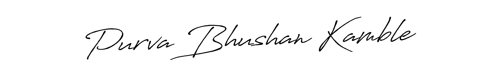 Purva Bhushan Kamble stylish signature style. Best Handwritten Sign (Antro_Vectra_Bolder) for my name. Handwritten Signature Collection Ideas for my name Purva Bhushan Kamble. Purva Bhushan Kamble signature style 7 images and pictures png