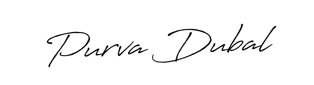 Similarly Antro_Vectra_Bolder is the best handwritten signature design. Signature creator online .You can use it as an online autograph creator for name Purva Dubal. Purva Dubal signature style 7 images and pictures png