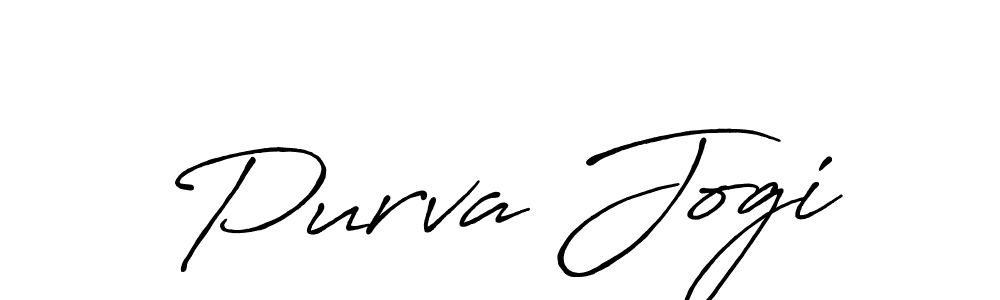 Use a signature maker to create a handwritten signature online. With this signature software, you can design (Antro_Vectra_Bolder) your own signature for name Purva Jogi. Purva Jogi signature style 7 images and pictures png
