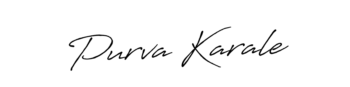 Use a signature maker to create a handwritten signature online. With this signature software, you can design (Antro_Vectra_Bolder) your own signature for name Purva Karale. Purva Karale signature style 7 images and pictures png