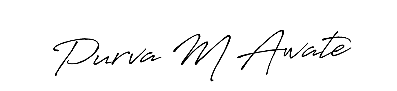 This is the best signature style for the Purva M Awate name. Also you like these signature font (Antro_Vectra_Bolder). Mix name signature. Purva M Awate signature style 7 images and pictures png