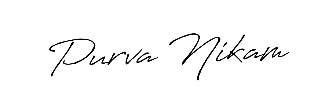 if you are searching for the best signature style for your name Purva Nikam. so please give up your signature search. here we have designed multiple signature styles  using Antro_Vectra_Bolder. Purva Nikam signature style 7 images and pictures png