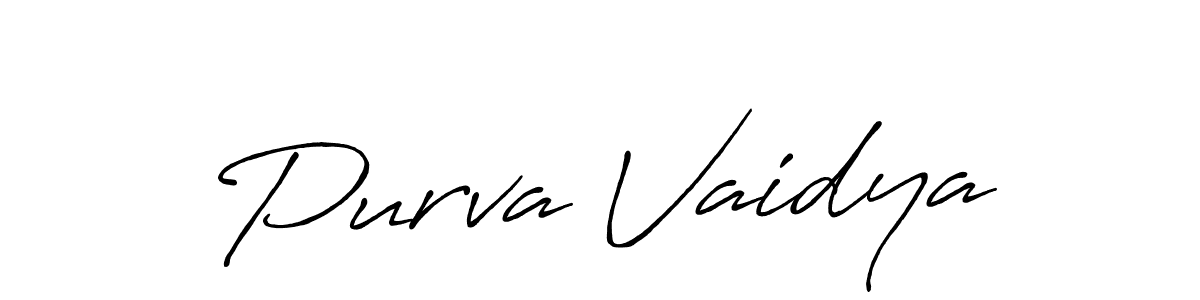 The best way (Antro_Vectra_Bolder) to make a short signature is to pick only two or three words in your name. The name Purva Vaidya include a total of six letters. For converting this name. Purva Vaidya signature style 7 images and pictures png