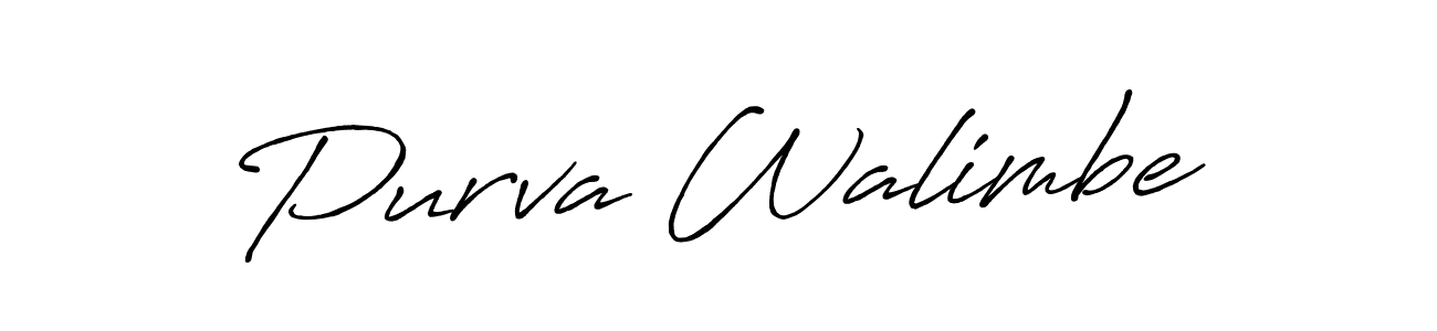 if you are searching for the best signature style for your name Purva Walimbe. so please give up your signature search. here we have designed multiple signature styles  using Antro_Vectra_Bolder. Purva Walimbe signature style 7 images and pictures png