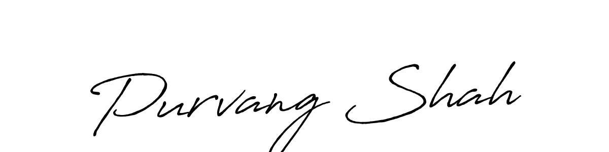 Create a beautiful signature design for name Purvang Shah. With this signature (Antro_Vectra_Bolder) fonts, you can make a handwritten signature for free. Purvang Shah signature style 7 images and pictures png