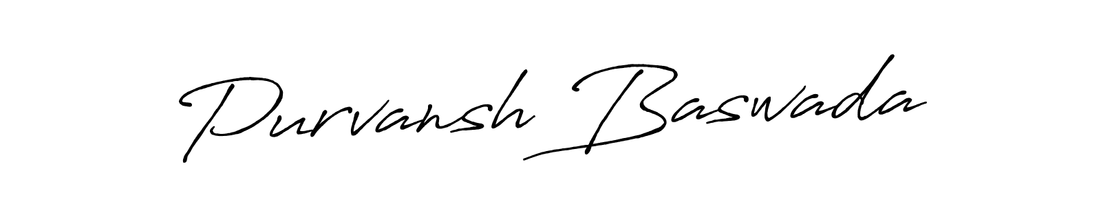 Create a beautiful signature design for name Purvansh Baswada. With this signature (Antro_Vectra_Bolder) fonts, you can make a handwritten signature for free. Purvansh Baswada signature style 7 images and pictures png
