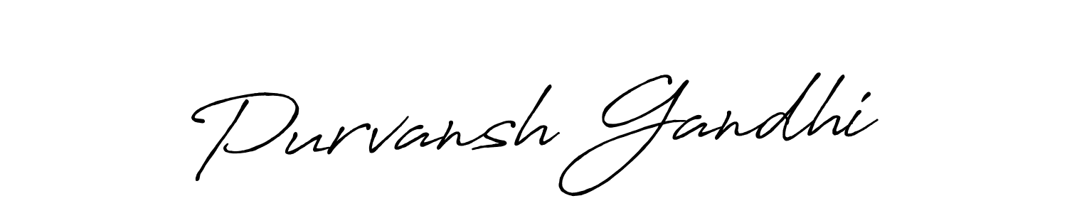 Create a beautiful signature design for name Purvansh Gandhi. With this signature (Antro_Vectra_Bolder) fonts, you can make a handwritten signature for free. Purvansh Gandhi signature style 7 images and pictures png