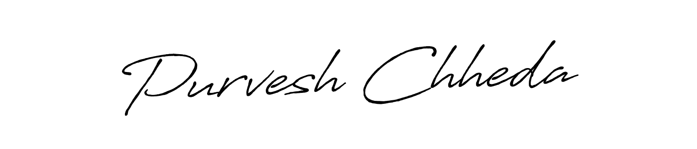 Antro_Vectra_Bolder is a professional signature style that is perfect for those who want to add a touch of class to their signature. It is also a great choice for those who want to make their signature more unique. Get Purvesh Chheda name to fancy signature for free. Purvesh Chheda signature style 7 images and pictures png