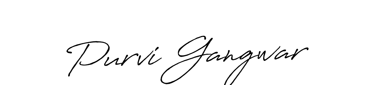 Purvi Gangwar stylish signature style. Best Handwritten Sign (Antro_Vectra_Bolder) for my name. Handwritten Signature Collection Ideas for my name Purvi Gangwar. Purvi Gangwar signature style 7 images and pictures png