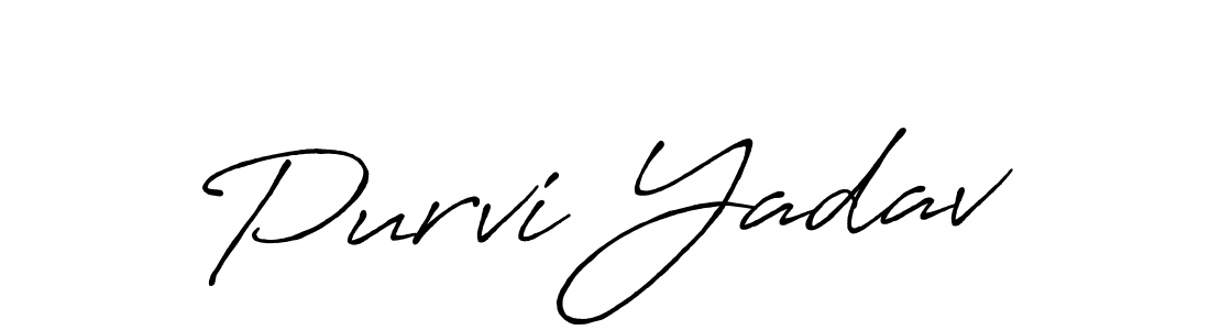 You should practise on your own different ways (Antro_Vectra_Bolder) to write your name (Purvi Yadav) in signature. don't let someone else do it for you. Purvi Yadav signature style 7 images and pictures png