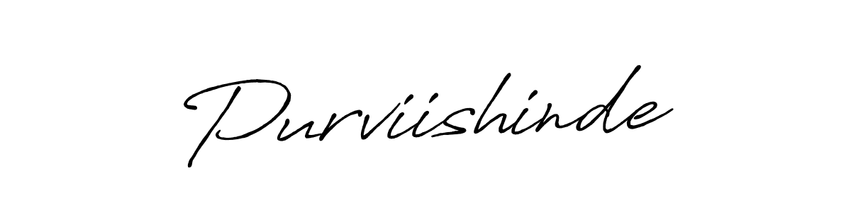 Create a beautiful signature design for name Purviishinde. With this signature (Antro_Vectra_Bolder) fonts, you can make a handwritten signature for free. Purviishinde signature style 7 images and pictures png