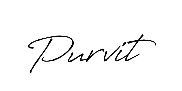 How to make Purvit name signature. Use Antro_Vectra_Bolder style for creating short signs online. This is the latest handwritten sign. Purvit signature style 7 images and pictures png