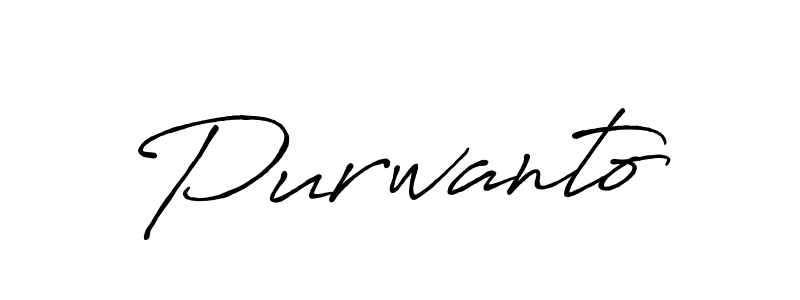Design your own signature with our free online signature maker. With this signature software, you can create a handwritten (Antro_Vectra_Bolder) signature for name Purwanto. Purwanto signature style 7 images and pictures png