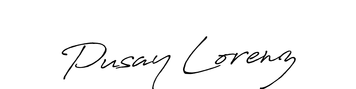 Pusay Lorenz stylish signature style. Best Handwritten Sign (Antro_Vectra_Bolder) for my name. Handwritten Signature Collection Ideas for my name Pusay Lorenz. Pusay Lorenz signature style 7 images and pictures png