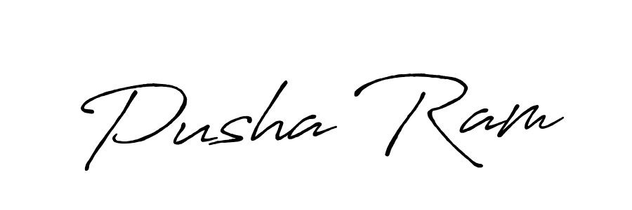 Use a signature maker to create a handwritten signature online. With this signature software, you can design (Antro_Vectra_Bolder) your own signature for name Pusha Ram. Pusha Ram signature style 7 images and pictures png