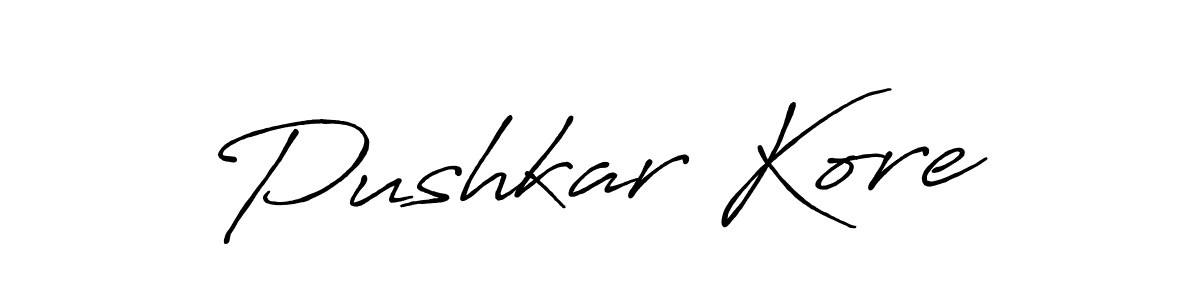 Once you've used our free online signature maker to create your best signature Antro_Vectra_Bolder style, it's time to enjoy all of the benefits that Pushkar Kore name signing documents. Pushkar Kore signature style 7 images and pictures png