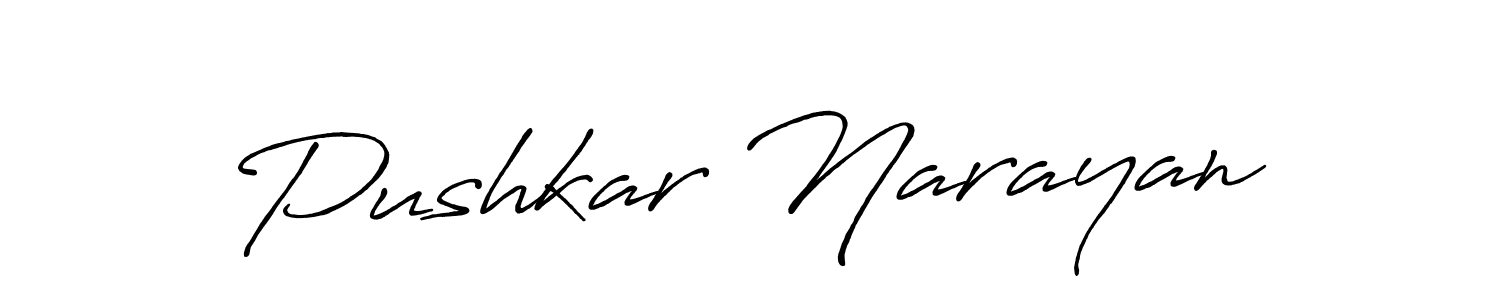 Use a signature maker to create a handwritten signature online. With this signature software, you can design (Antro_Vectra_Bolder) your own signature for name Pushkar Narayan. Pushkar Narayan signature style 7 images and pictures png