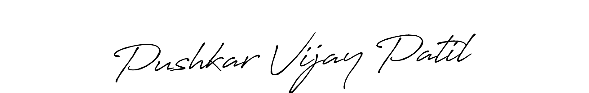 Use a signature maker to create a handwritten signature online. With this signature software, you can design (Antro_Vectra_Bolder) your own signature for name Pushkar Vijay Patil. Pushkar Vijay Patil signature style 7 images and pictures png