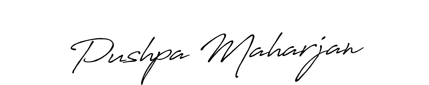 Make a beautiful signature design for name Pushpa Maharjan. With this signature (Antro_Vectra_Bolder) style, you can create a handwritten signature for free. Pushpa Maharjan signature style 7 images and pictures png