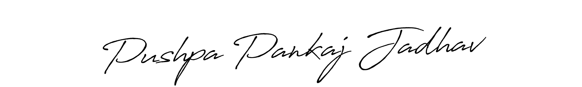 Create a beautiful signature design for name Pushpa Pankaj Jadhav. With this signature (Antro_Vectra_Bolder) fonts, you can make a handwritten signature for free. Pushpa Pankaj Jadhav signature style 7 images and pictures png