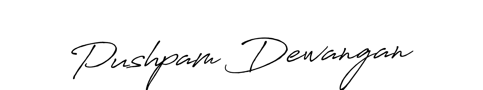 How to make Pushpam Dewangan name signature. Use Antro_Vectra_Bolder style for creating short signs online. This is the latest handwritten sign. Pushpam Dewangan signature style 7 images and pictures png