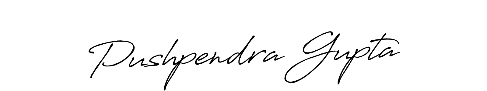 Make a beautiful signature design for name Pushpendra Gupta. With this signature (Antro_Vectra_Bolder) style, you can create a handwritten signature for free. Pushpendra Gupta signature style 7 images and pictures png