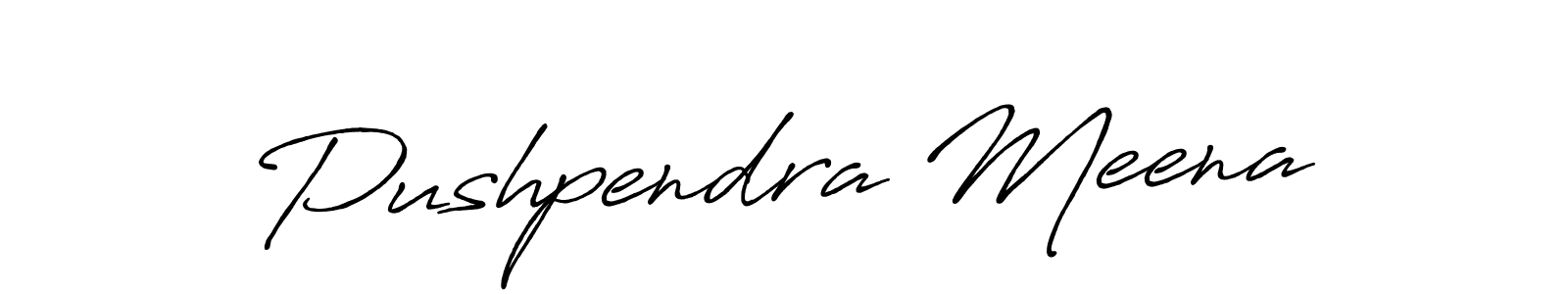 How to make Pushpendra Meena name signature. Use Antro_Vectra_Bolder style for creating short signs online. This is the latest handwritten sign. Pushpendra Meena signature style 7 images and pictures png