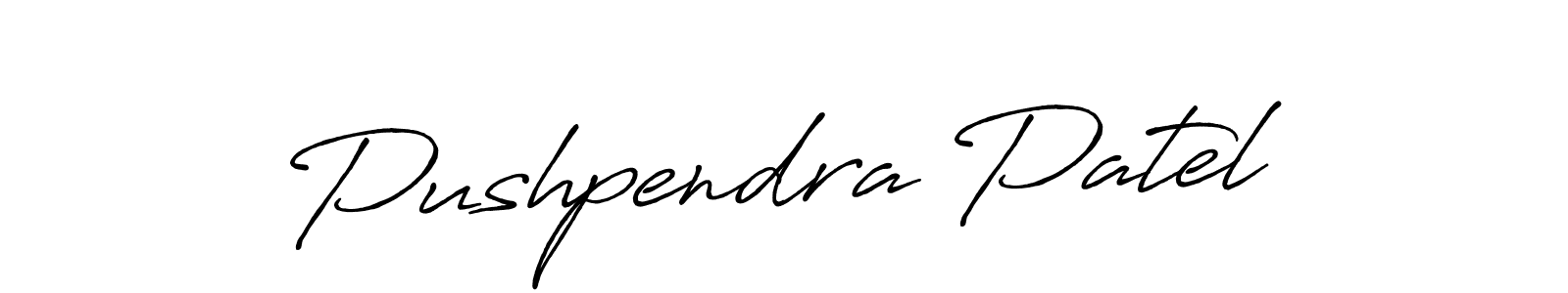 How to make Pushpendra Patel name signature. Use Antro_Vectra_Bolder style for creating short signs online. This is the latest handwritten sign. Pushpendra Patel signature style 7 images and pictures png