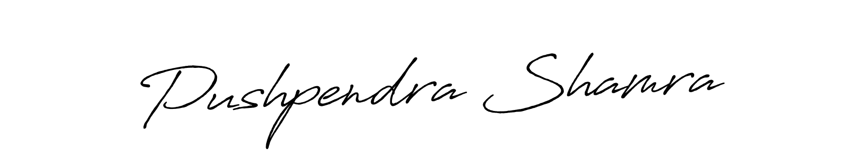 Create a beautiful signature design for name Pushpendra Shamra. With this signature (Antro_Vectra_Bolder) fonts, you can make a handwritten signature for free. Pushpendra Shamra signature style 7 images and pictures png