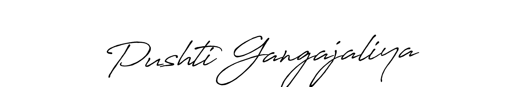 Once you've used our free online signature maker to create your best signature Antro_Vectra_Bolder style, it's time to enjoy all of the benefits that Pushti Gangajaliya name signing documents. Pushti Gangajaliya signature style 7 images and pictures png