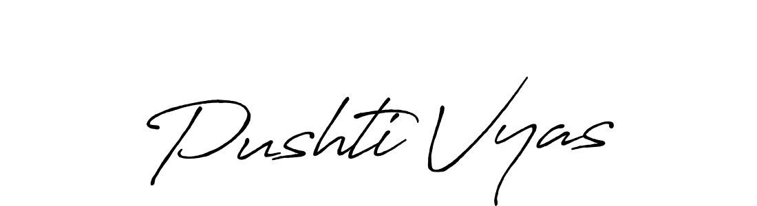 Use a signature maker to create a handwritten signature online. With this signature software, you can design (Antro_Vectra_Bolder) your own signature for name Pushti Vyas. Pushti Vyas signature style 7 images and pictures png