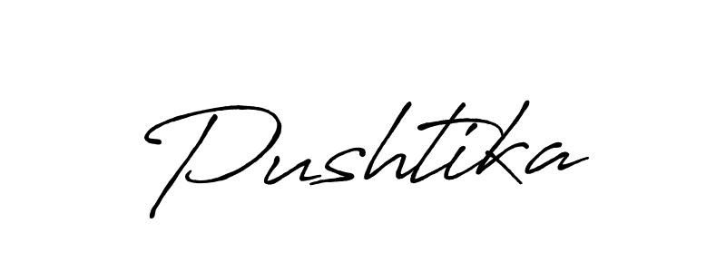 Pushtika stylish signature style. Best Handwritten Sign (Antro_Vectra_Bolder) for my name. Handwritten Signature Collection Ideas for my name Pushtika. Pushtika signature style 7 images and pictures png