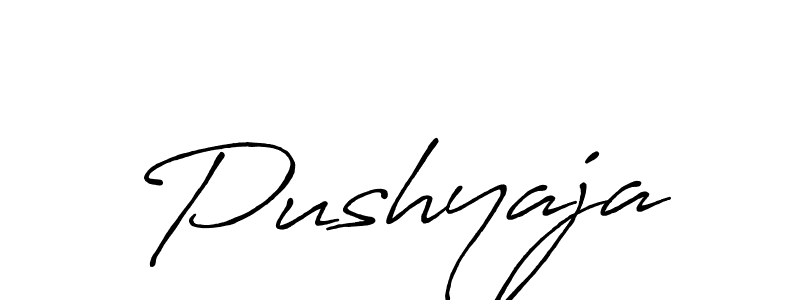 Design your own signature with our free online signature maker. With this signature software, you can create a handwritten (Antro_Vectra_Bolder) signature for name Pushyaja. Pushyaja signature style 7 images and pictures png