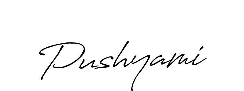 You should practise on your own different ways (Antro_Vectra_Bolder) to write your name (Pushyami) in signature. don't let someone else do it for you. Pushyami signature style 7 images and pictures png