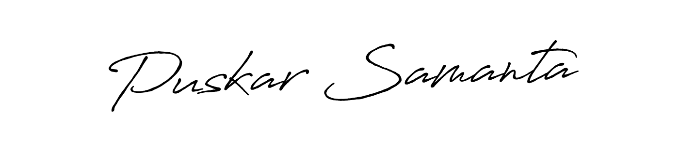 Also You can easily find your signature by using the search form. We will create Puskar Samanta name handwritten signature images for you free of cost using Antro_Vectra_Bolder sign style. Puskar Samanta signature style 7 images and pictures png