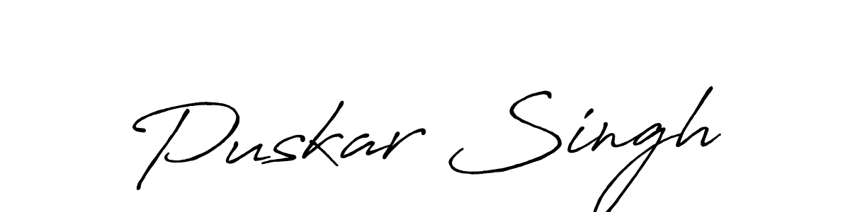 Make a beautiful signature design for name Puskar Singh. With this signature (Antro_Vectra_Bolder) style, you can create a handwritten signature for free. Puskar Singh signature style 7 images and pictures png