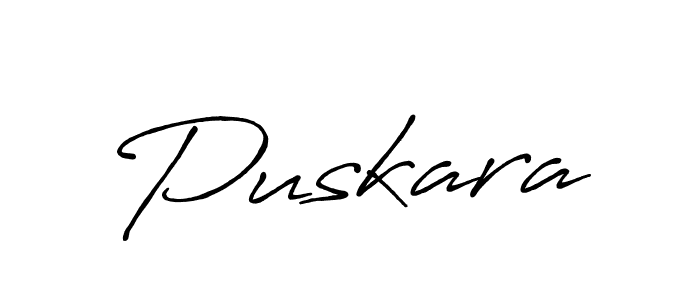 Use a signature maker to create a handwritten signature online. With this signature software, you can design (Antro_Vectra_Bolder) your own signature for name Puskara. Puskara signature style 7 images and pictures png