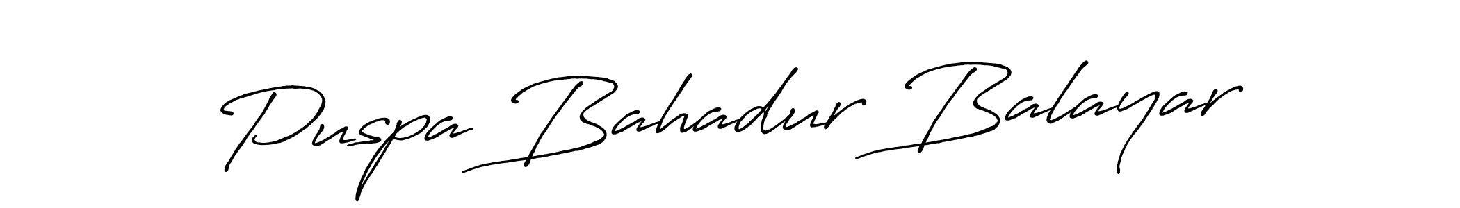 The best way (Antro_Vectra_Bolder) to make a short signature is to pick only two or three words in your name. The name Puspa Bahadur Balayar include a total of six letters. For converting this name. Puspa Bahadur Balayar signature style 7 images and pictures png