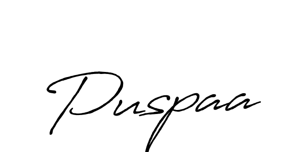 Make a beautiful signature design for name Puspaa. With this signature (Antro_Vectra_Bolder) style, you can create a handwritten signature for free. Puspaa signature style 7 images and pictures png