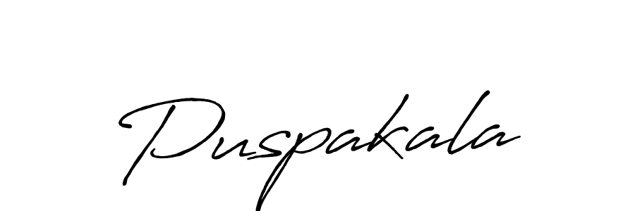 You should practise on your own different ways (Antro_Vectra_Bolder) to write your name (Puspakala) in signature. don't let someone else do it for you. Puspakala signature style 7 images and pictures png