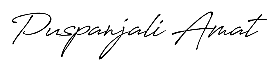 Explore multiple handwriting variations for Puspanjali Amat including this stunning Antro_Vectra_Bolder design. Free to use across all platforms. Puspanjali Amat signature style 7 images and pictures png
