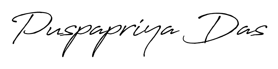 Express your personality with a custom Puspapriya Das signature crafted with Antro_Vectra_Bolder typography. Free transparent PNG download available. Puspapriya Das signature style 7 images and pictures png
