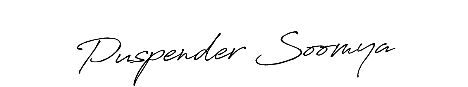 You should practise on your own different ways (Antro_Vectra_Bolder) to write your name (Puspender Soomya) in signature. don't let someone else do it for you. Puspender Soomya signature style 7 images and pictures png