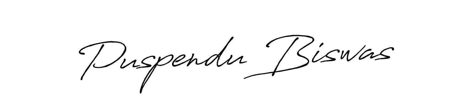 Make a beautiful signature design for name Puspendu Biswas. With this signature (Antro_Vectra_Bolder) style, you can create a handwritten signature for free. Puspendu Biswas signature style 7 images and pictures png