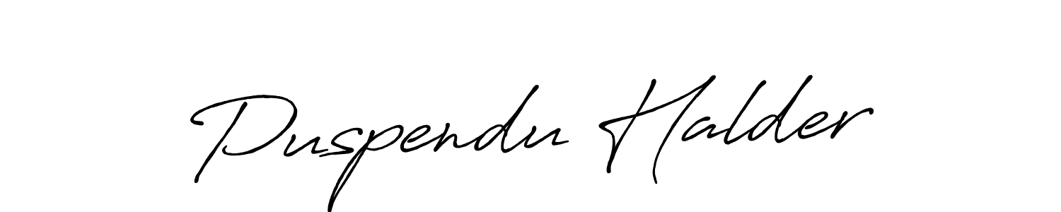 Make a beautiful signature design for name Puspendu Halder. With this signature (Antro_Vectra_Bolder) style, you can create a handwritten signature for free. Puspendu Halder signature style 7 images and pictures png