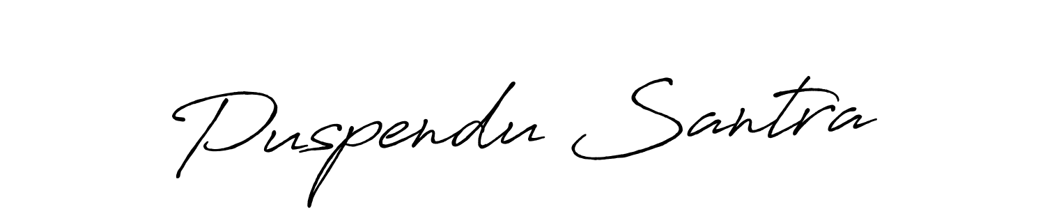 Puspendu Santra stylish signature style. Best Handwritten Sign (Antro_Vectra_Bolder) for my name. Handwritten Signature Collection Ideas for my name Puspendu Santra. Puspendu Santra signature style 7 images and pictures png